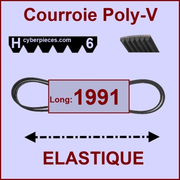 Courroie 1991H6/H8 - EL- élastique