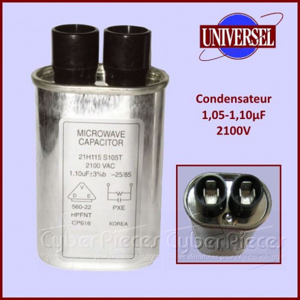 Condensateur 1.05µF-1.10µF 2100V Condensateur 1.05µF-1.10µF 2100V