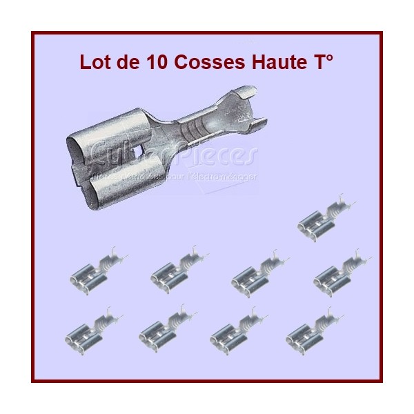 Lot de 10 cosses Haute température 6.3mm