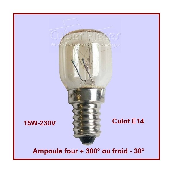 Ampoule 300°C - 15W - E14 CANDY, BRANDT, ROSIERES, SAUTER, AEG