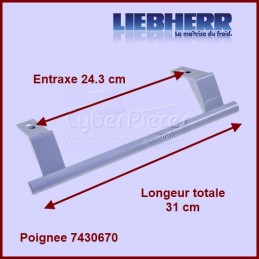 Poignée Blanche entraxe 24,3 cm 7430670 CYB-370912