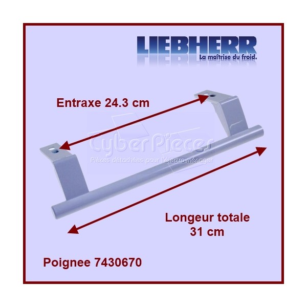 Poignée Blanche entraxe 24,3 cm 7430670 CYB-370912