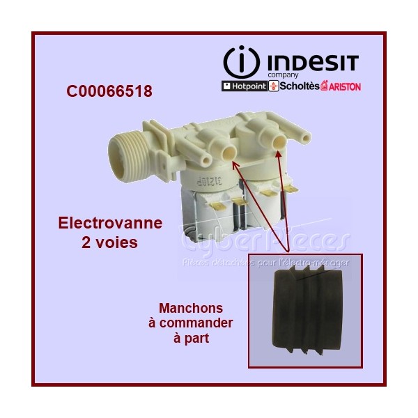 Électrovanne 2 voies à cosses Indesit C00066518 CYB-044240