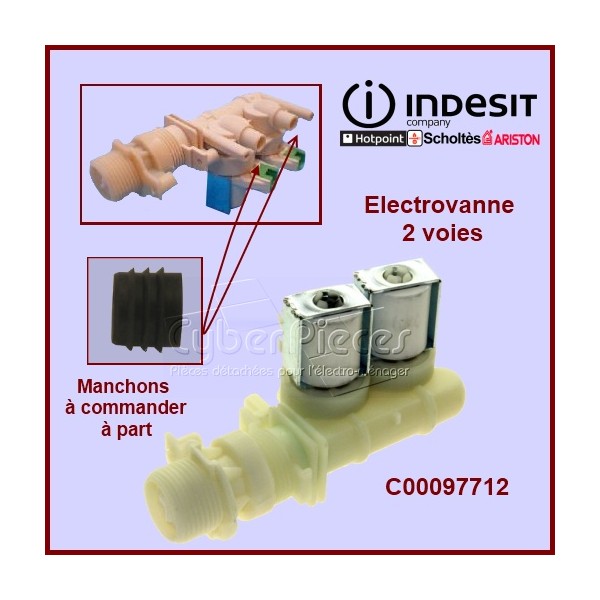 Électrovanne 2 voies 90° - Ø 10 mm à connecteur C00097712 CYB-053068