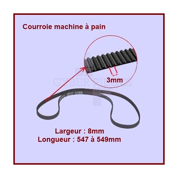 Courroie 547 à 549mm machine à pain CYB-036641