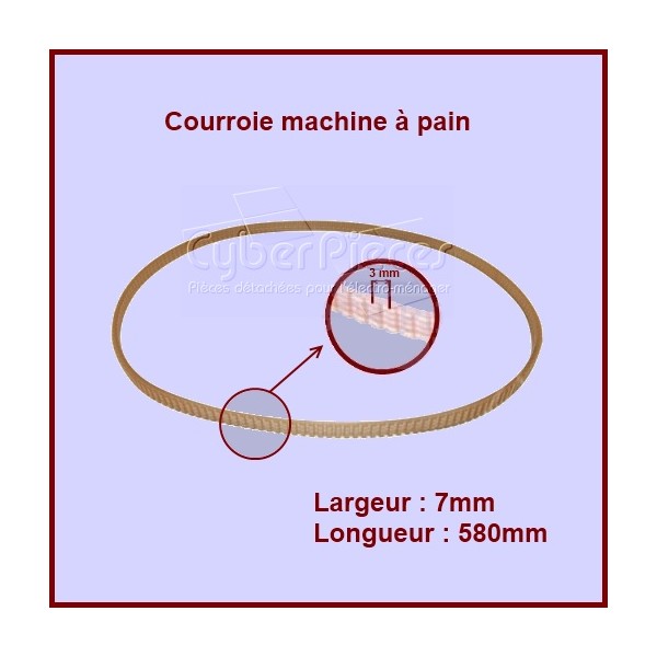 Courroie 580mm machine à pain***épuisée*** CYB-021814