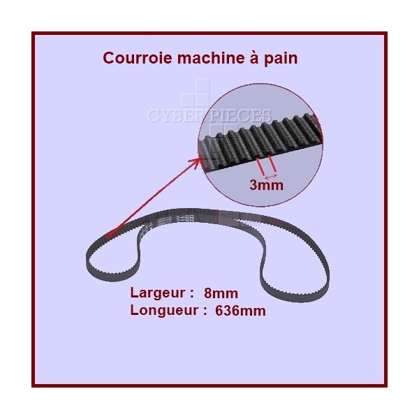 Courroie 636mm machine à pain - 5261048 CYB-036528