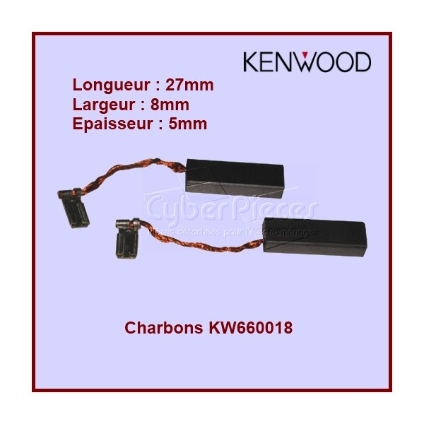 Lot de 2 charbons Kenwood - 8x5x27 - KW660018 CYB-371438