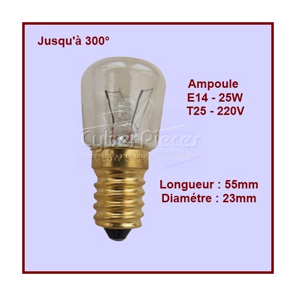 Lampe de Four / Frigo E14 - 25w Jusqu'à 300°