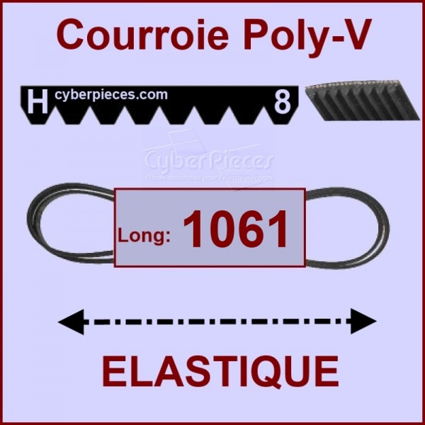 Courroie 1061H8 - EL- élastique CYB-004657