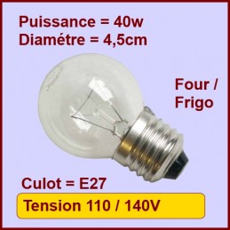 Lampe Sphérique E27 - 40w - 130v CYB-053686