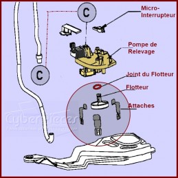 Attache de la pompe de relevage 481240118472 CYB-188050