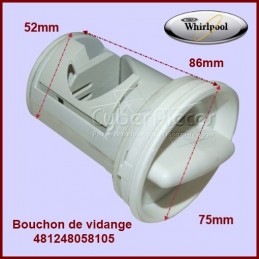 Bouchon de vidange pour corps de filtre Whirlpool 481248058105 CYB-083829