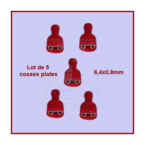 Lot de 5 cosses a sertir Rouge CYB-000789