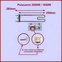 Thermoplongeur 2000W Longueur 265mm CYB-012645