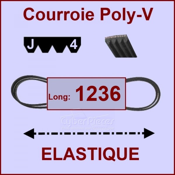 Courroie 1236J4 - EL- remplace 1242J5 CYB-004251