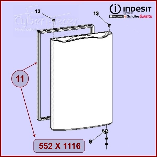 Joint De Porte Réfrigérateur Indesit C00114665 CYB-054959