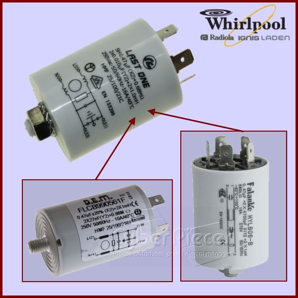 Condensateur - Antiparasite. 0.47µF + 2 X 0,010µF Condensateur - Antiparasite. 0.47µF + 2 X 0,010µF