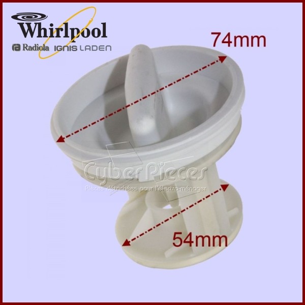 Bouchon seul du corps de pompe Whirlpool 481248058089