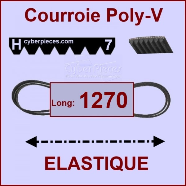 Courroie 1270H7 - EL- élastique CYB-040266