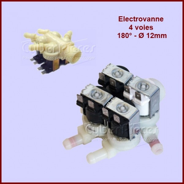 Électrovanne 4 voies 180° - Ø12mm CYB-006163