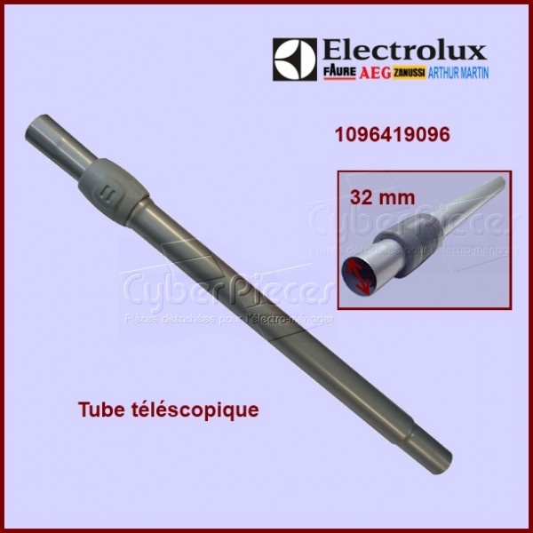 Tube rallonge plastique noir pour aspirateur Diam Ø 32mm