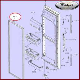 Joint couvercle congélateur coffre Whirlpool Ignis Bauknecht 481946818197