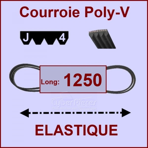 Courroie 1250J4 - EL- élastique CYB-186872