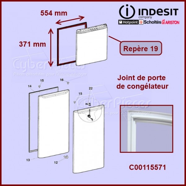 Joint de porte congélateur C00115571 Joint de porte congélateur C00115571