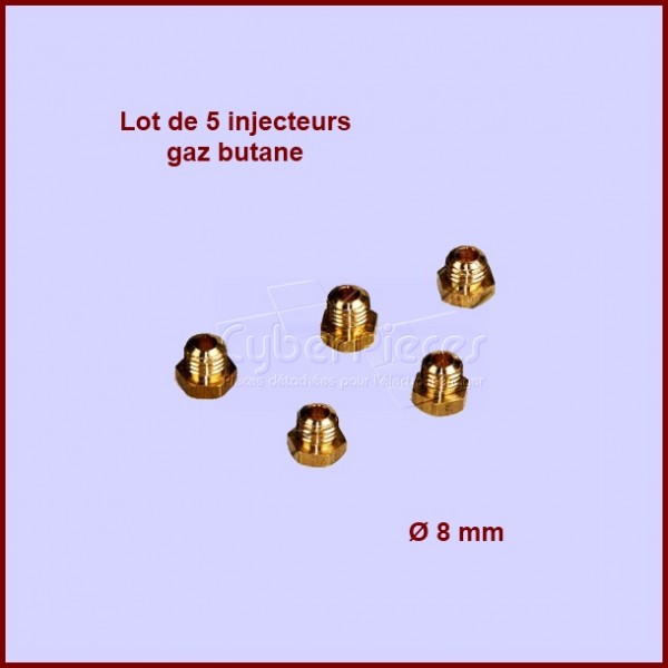 Jeu de 5 injecteurs standard pour gaz butane Ø8mm CYB-135405