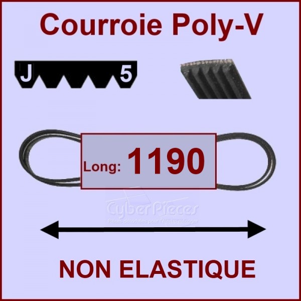 Courroie 1190J5 non élastique CYB-040129