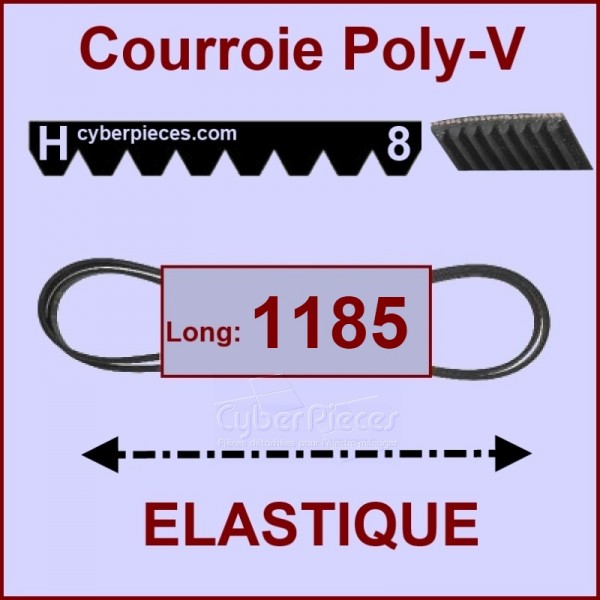 Courroie 1185H8 - EL- élastique CYB-040242