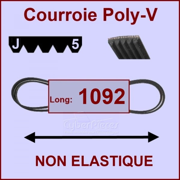 Courroie 1092J5 - 1092J6 non élastique CYB-045919