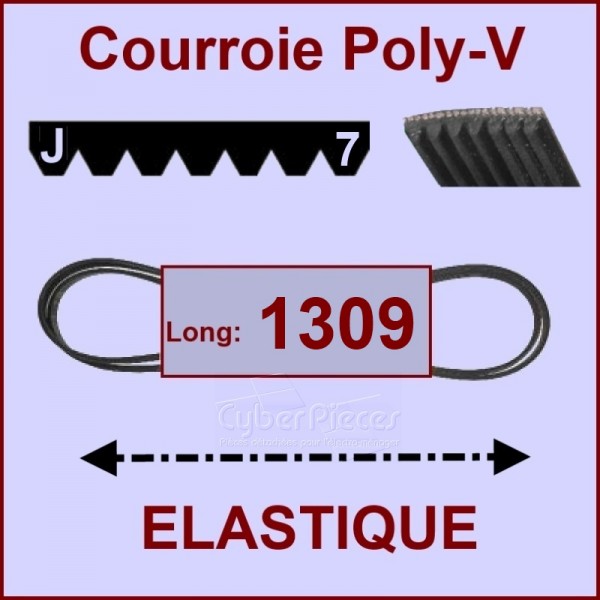 Courroie 1309J7 - EL- élastique CYB-003285