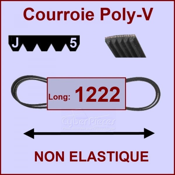Courroie 1222J5 non élastique CYB-003490