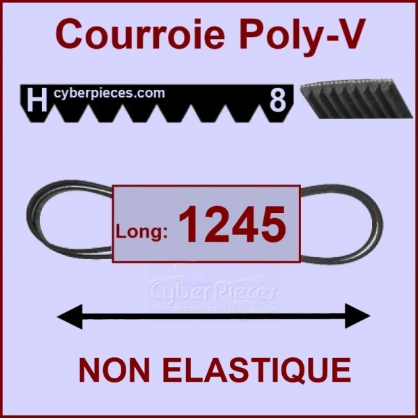 Courroie 1245H8 non élastique CYB-003957