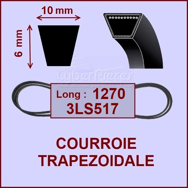 Courroie trapézoïdale 10X6X1270 - 3LS517 CYB-125345