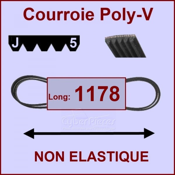 Courroie 1178J5 non élastique CYB-223935