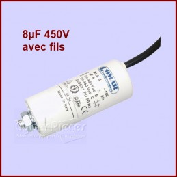 Condensateur avec fils 8,0µF (8mF) 450V CYB-112390