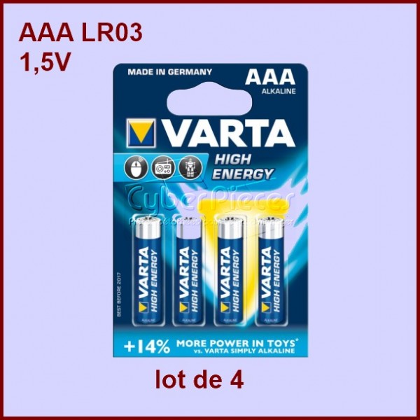 Lot de 4 Piles Alcaline AAA LR03 1,5V CYB-235853