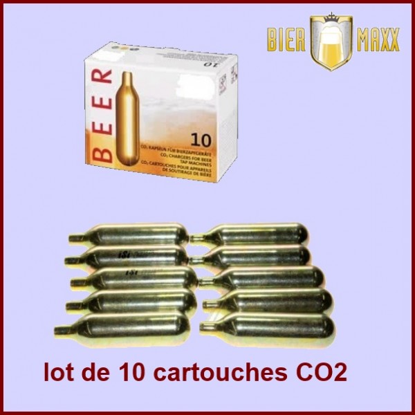 Lot de 10 cartouches CO2 pour machines Biermaxx CYB-105378