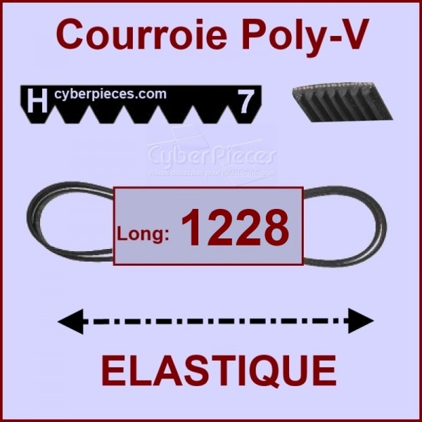 Courroie 1228H7 - EL- élastique CYB-431262