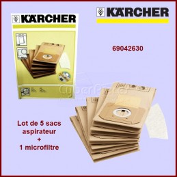 Lot de 5 sacs + microfiltre Kärcher 69042630 CYB-352499