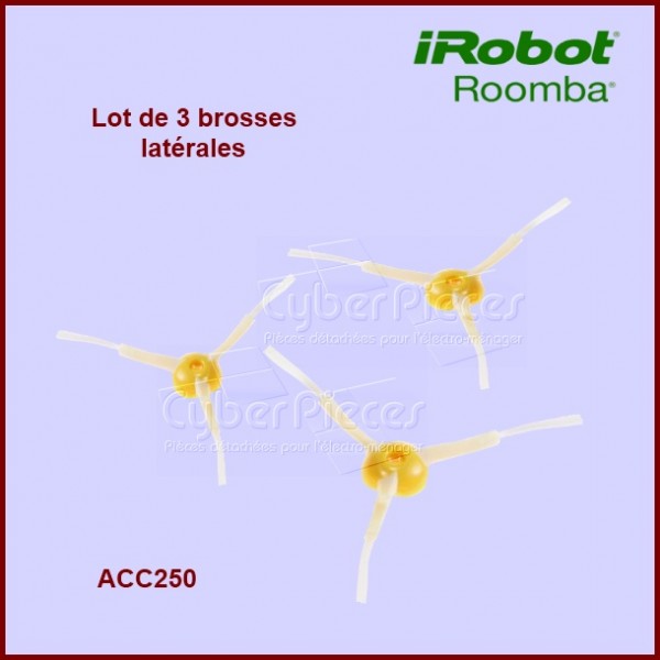 Lot de 3 brosses latérales pour Irobot ROOMBA ACC250 - Pièces aspir