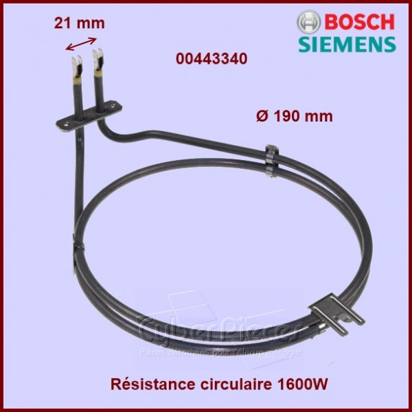 Résistance circulaire 1600W Bosch 00443340 CYB-291521