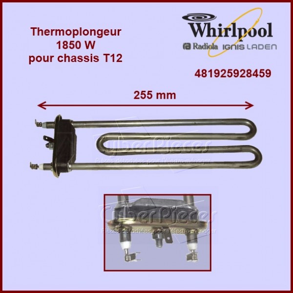 Thermoplongeur 1850W - T12 Whirlpool 481925928459 CYB-013406