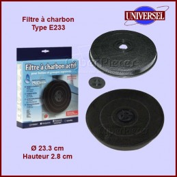 Filtre À Charbon De Hotte Aspirante E233 / EFF57 ( 233X20MM