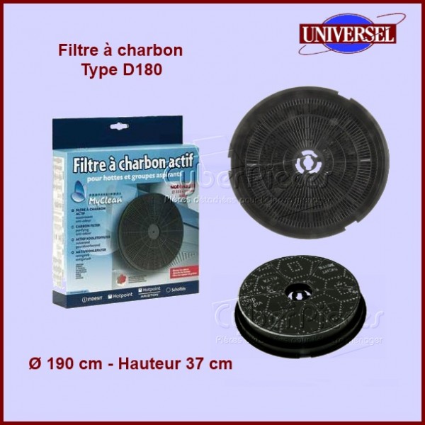 Filtre charbon rond type 180 CR300 (à l'unité) AIRLUX, ARISTON