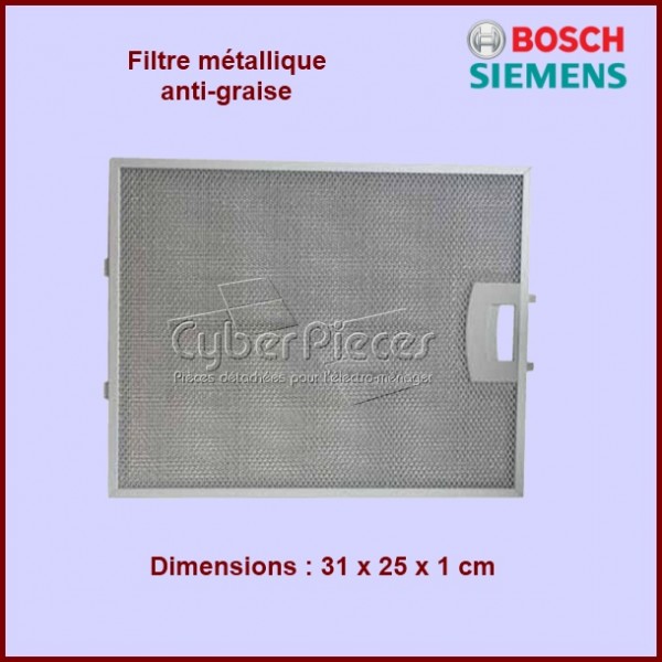 Filtre métallique anti-graisse 00353110 Filtre métallique anti-graisse 00353110