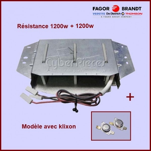 Résistance 1200w + 1200W  + 2 Klixons 57X2272 CYB-092937